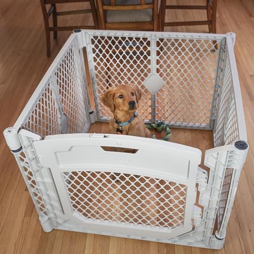 4-Panel Folding Dog Playpen, 26" Tall, Brown N5636