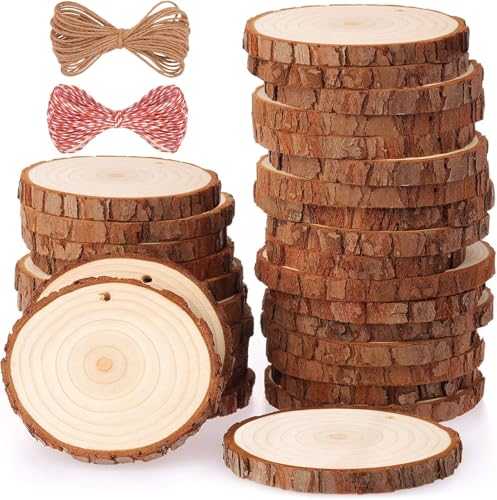 30 Pcs 2.4-2.8 Inches Natural Wood Slices G897
