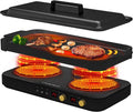 Induction Cooktop 2 Burner with Removable Iron Cast Griddle Pan Non-stick P8548