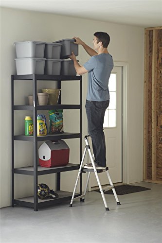 2 Step Folding Step Stool, Aluminum/Black J911