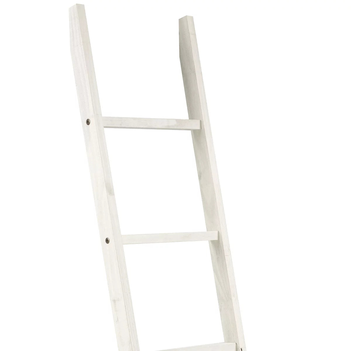 White Distressed Wood Blanket Ladder H5374