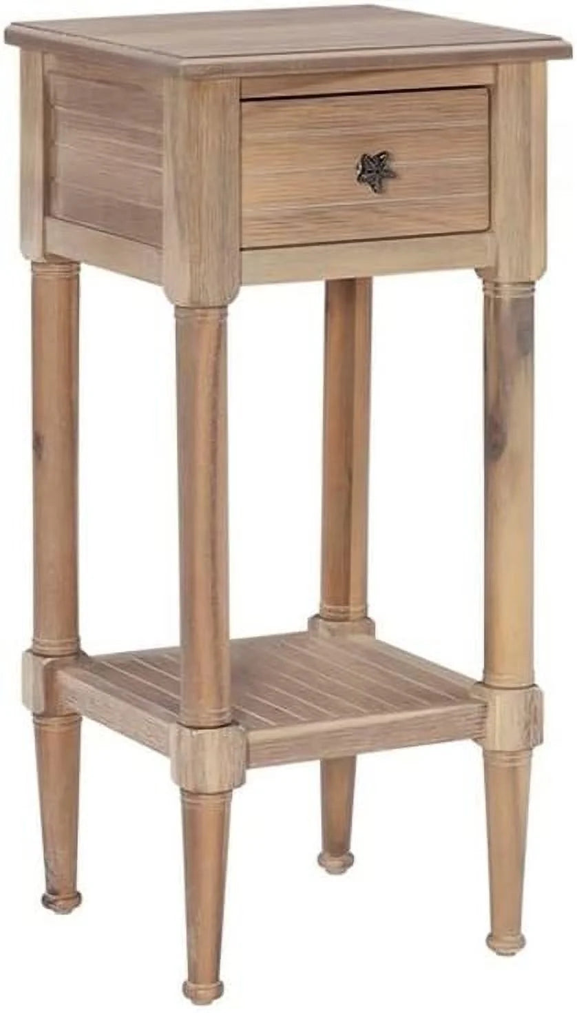 Natural Wood Accent Side Table Set Of 2 U9330