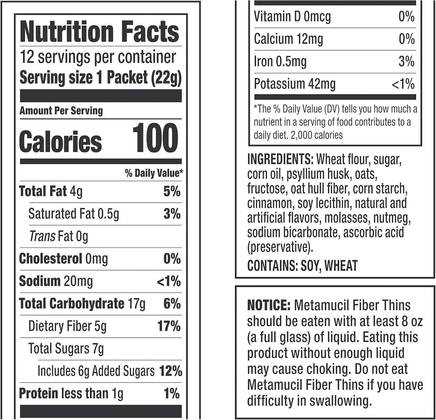 Cinnamon Spice Fiber Thins, 48 Servings J348
