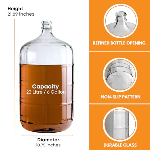 3 Gallon Glass Italian Carboy with 30 mm Cork Neck Finish E2350