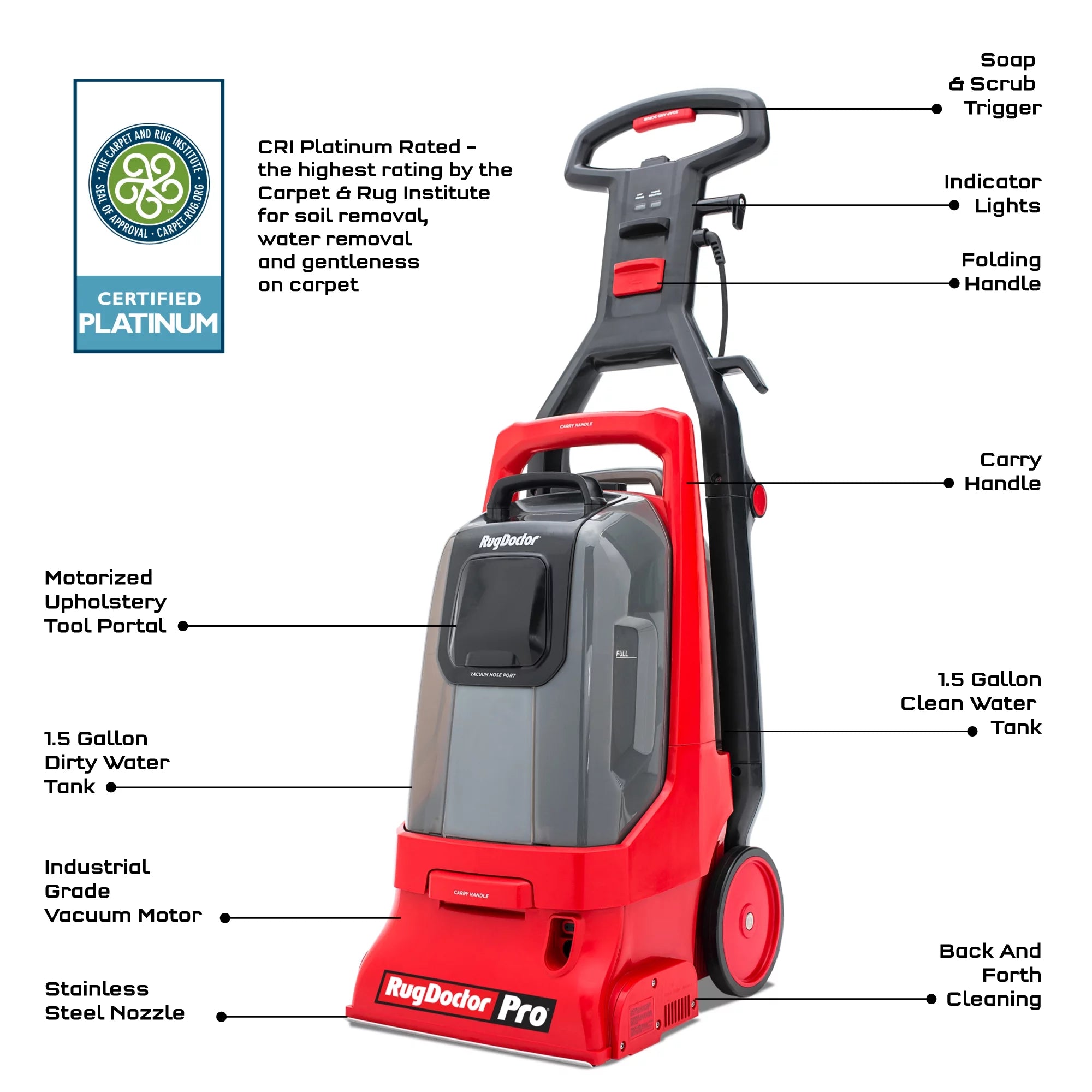 Red Commercial Carpet Cleaner P978587