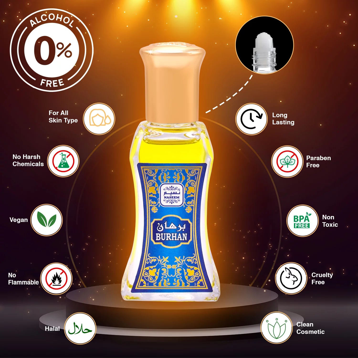 Non Alcoholic Oriental Musk Oud Perfume Oil E45626