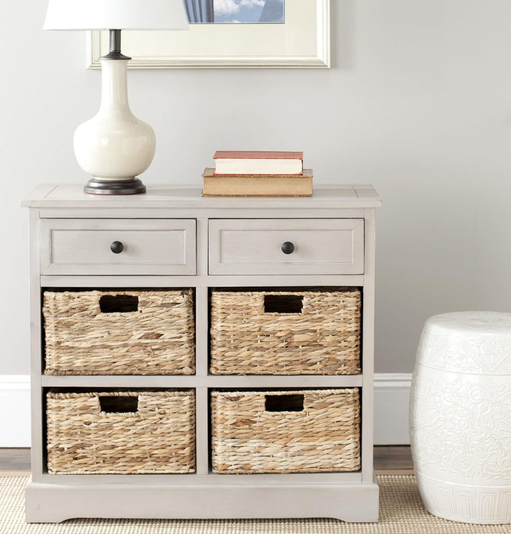 Brown Wicker Basket Storage Unit Z4268