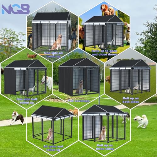 600d Heavy Duty Waterproof Black Dog Kennel Cover 4'Dx4'Wx4.5'H D78312