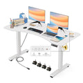 55'' x 24'' Electric Adjustable Height Sit Stand Desk with Charging Station (Oak) O6843