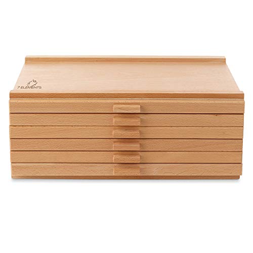6 Drawer Wooden Artist Storage Supply Box B23112