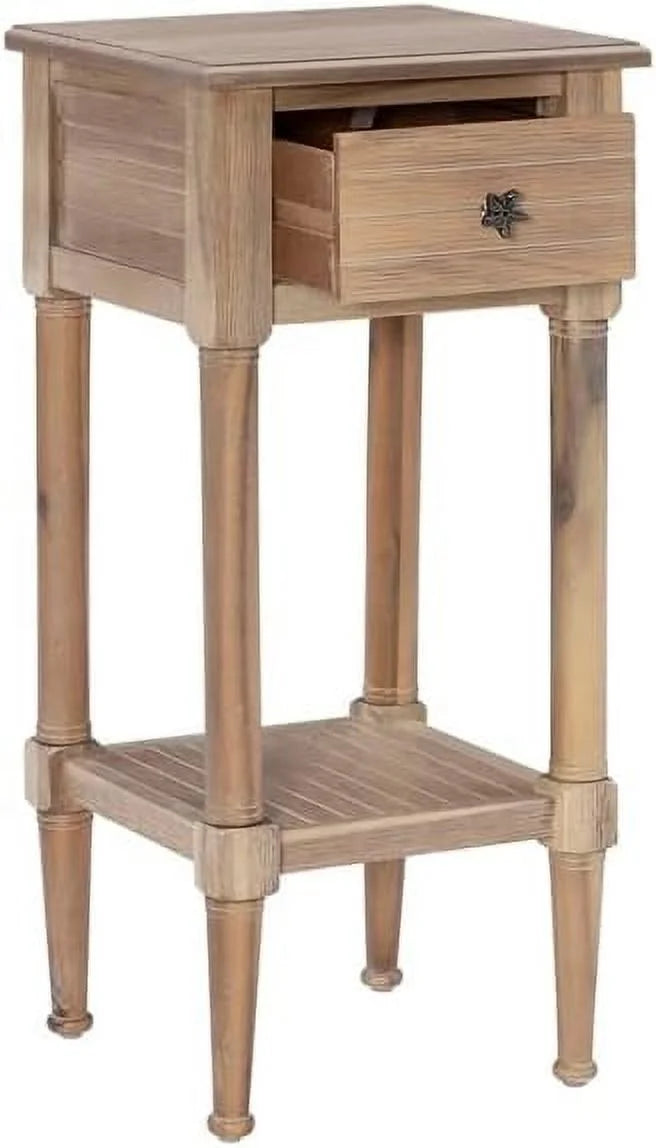 Natural Wood Accent Side Table Set Of 2 U9330