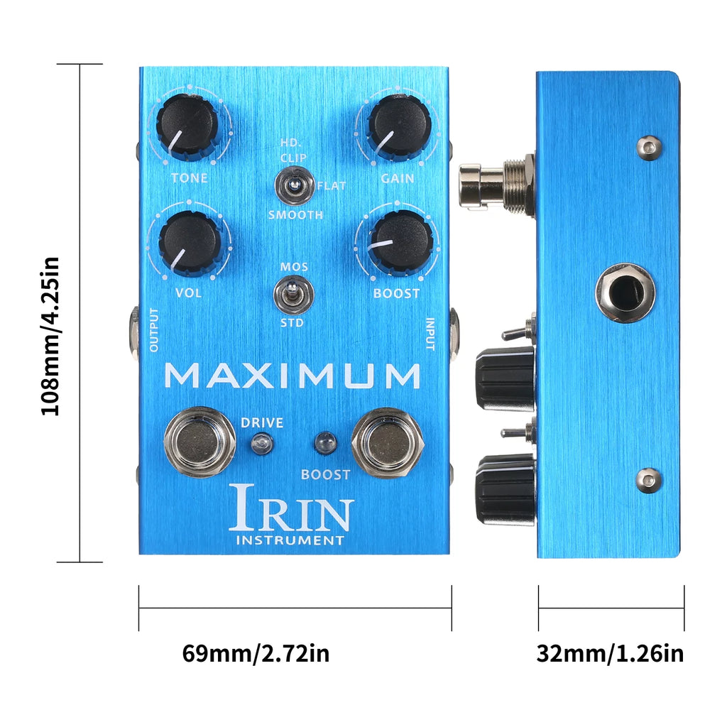 Overdrive Guitar Effect Pedal with Toggle Mode Switch I135