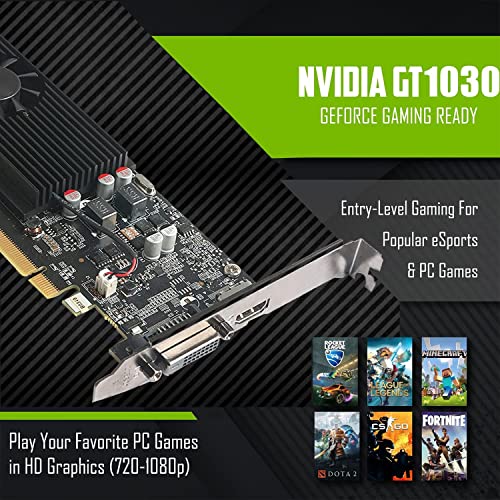Gaming Desktop PC, Intel i7 6th Gen, GT 1030, 8GB RAM, 1TB SSD + 4TB HDD, 22 Inch Monitor, Win 10 Pro H971