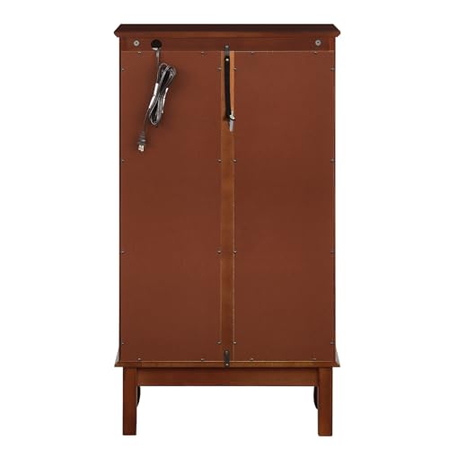 Oak Display Lighted Cabinet with Glass Doors and Adjustable Shelves B997074