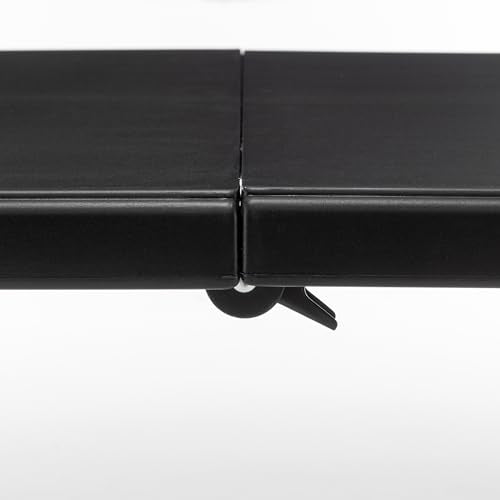 Black Half Folding Utility Table 6 Feet 72" x 29.5" Lightweight Portable A6402