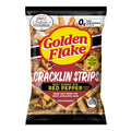 Fried Pork Cracklin Strips Mildly Seasoned with Red Pepper 3.5 oz Bags (3 Bags) A657