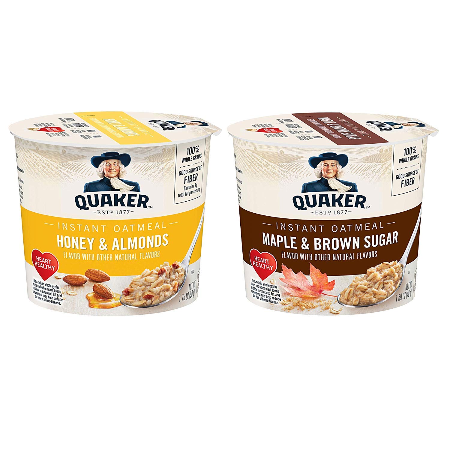Maple & Brown Sugar and Honey & Almond Instant Oatmeal Express Cups, 12 Count K13545