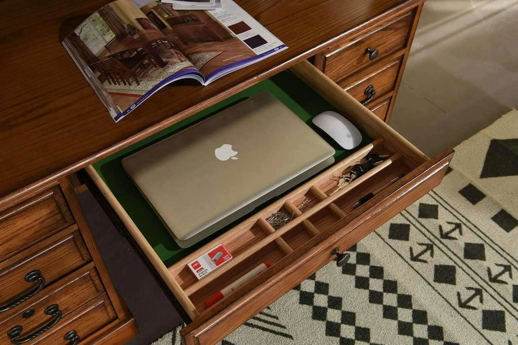 54 Inch Solid Oak Wood Rolltop Desk G703573