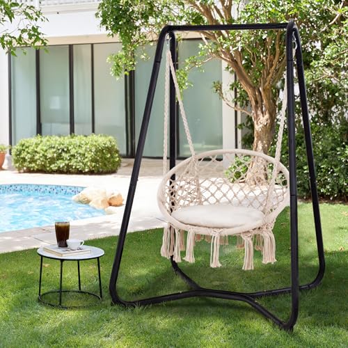 Grey Hammock Chair with Stand I733