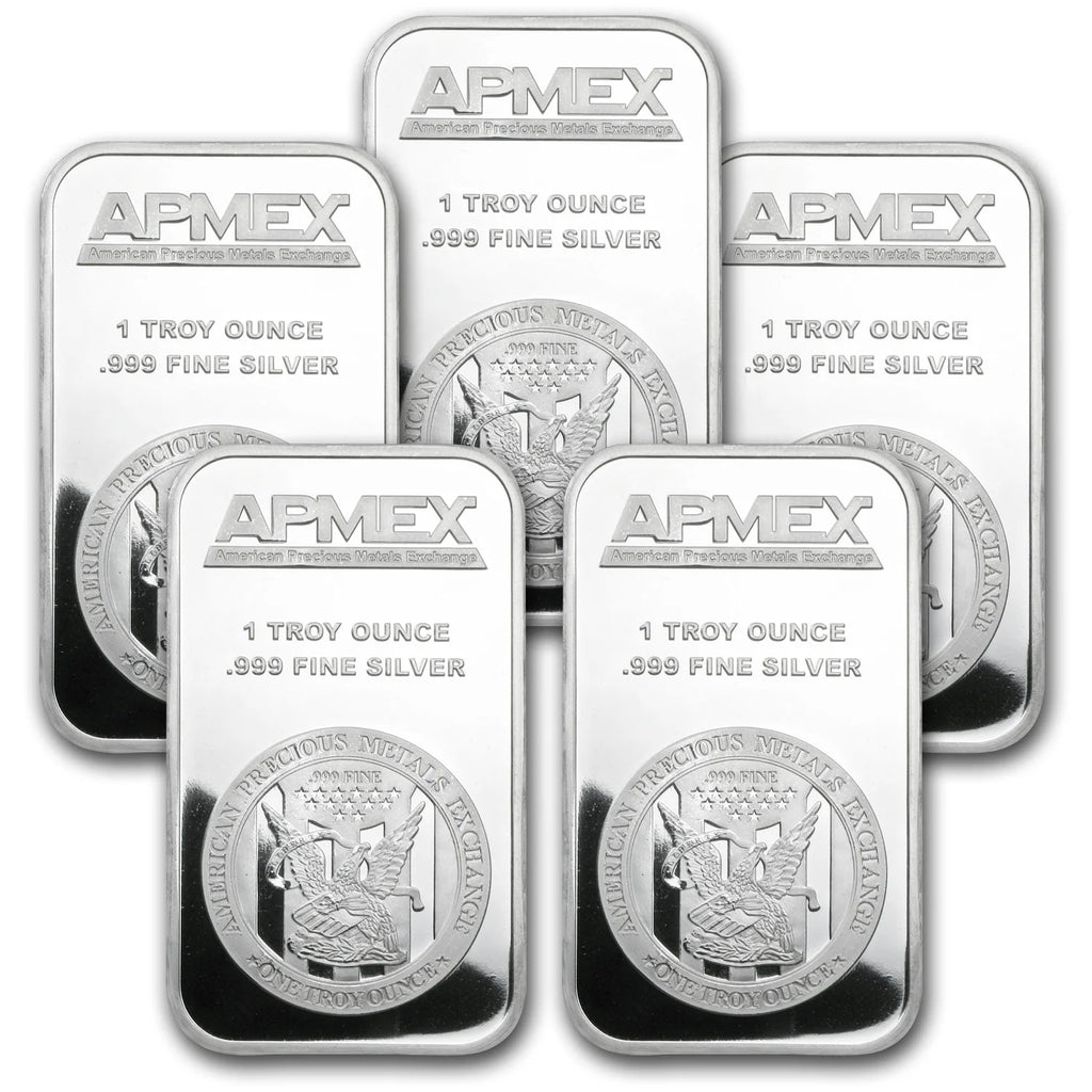 1 oz Silver Bar (Lot of 5 Bars) D334086