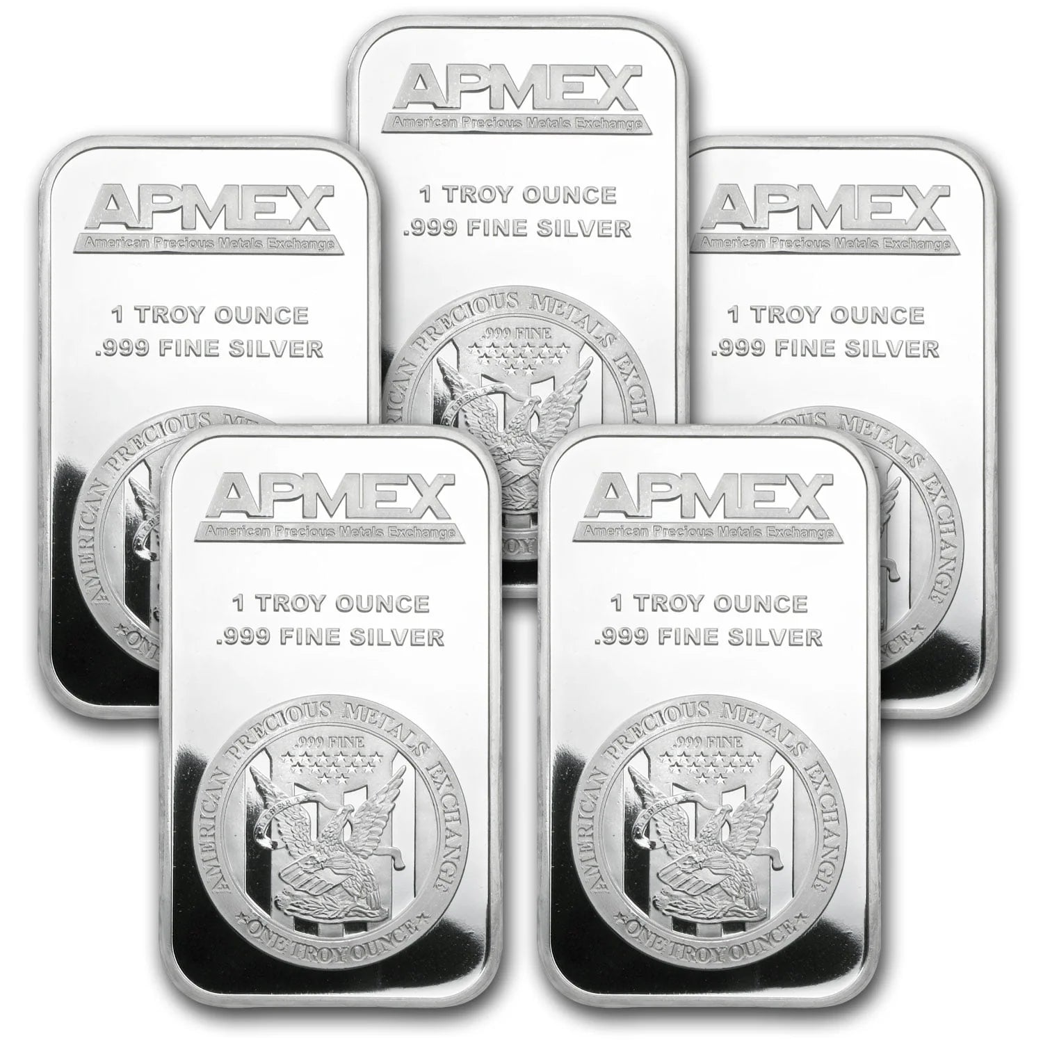 1 oz Silver Bar (Lot of 5 Bars) D334086