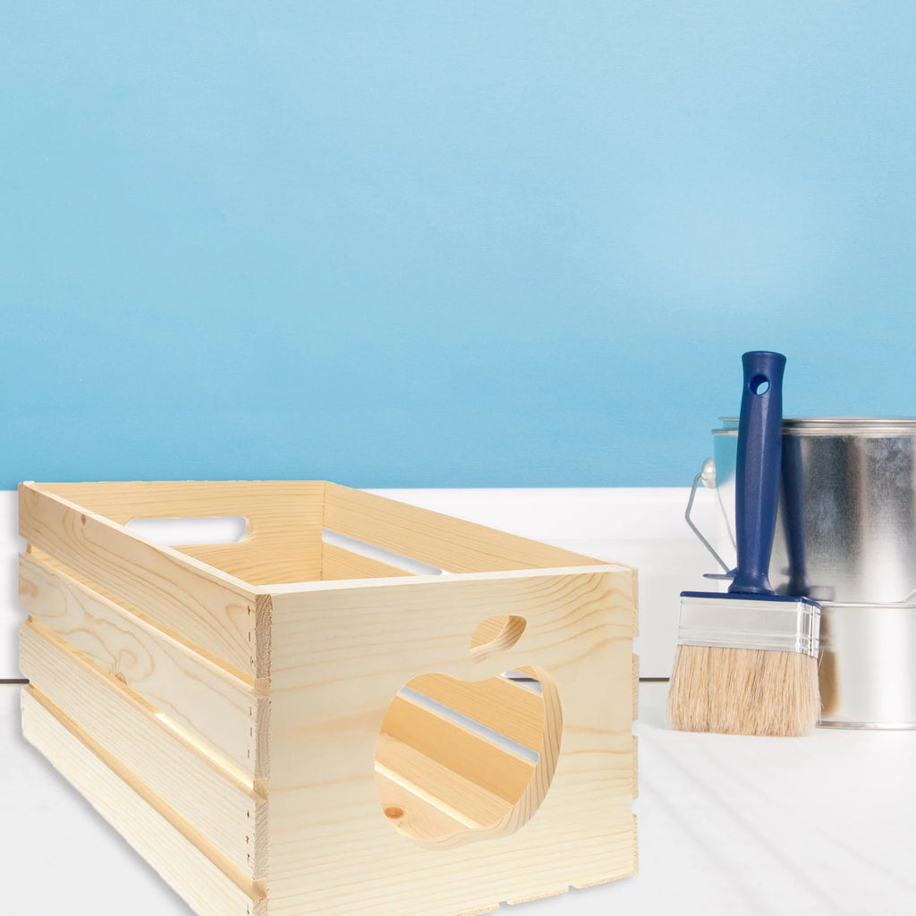 Wooden Crate with apple cutout, Pine, 17.75" x 12" x 9.5" D820