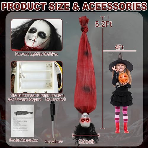 2.6 Ft Zombie Animatronics with Glowing Eye S2940