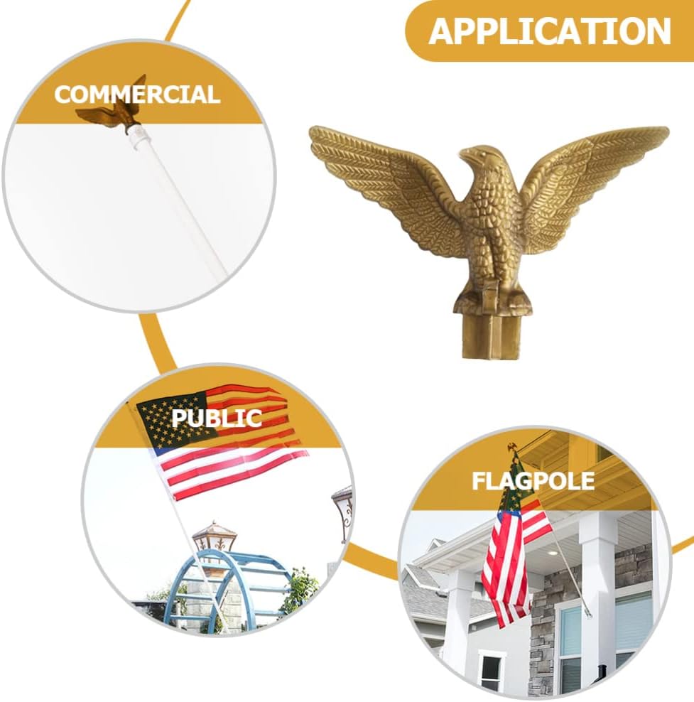 2PCS Plastic Flag Pole Eagle Topper Ornament Decoration R3833