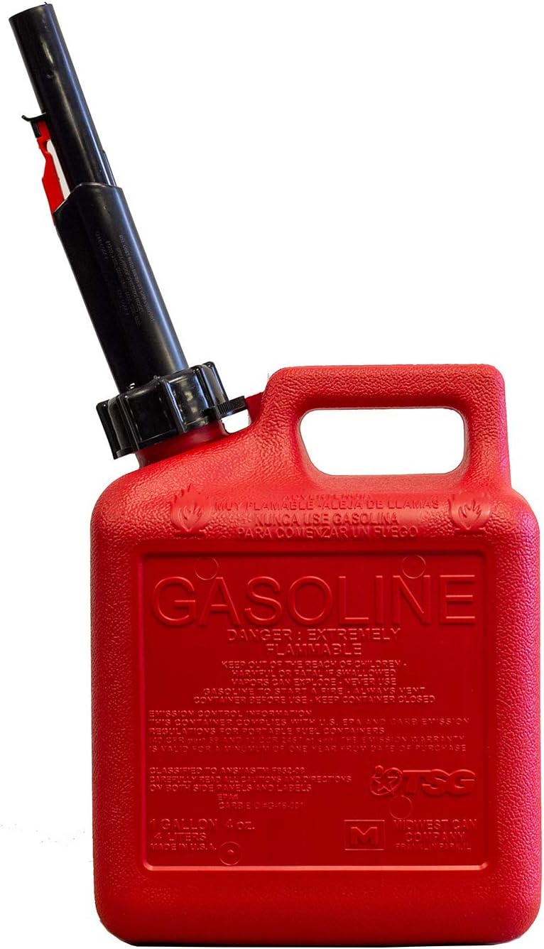 1 Gallon Gasoline Can with Auto Shut Off Spout X1415