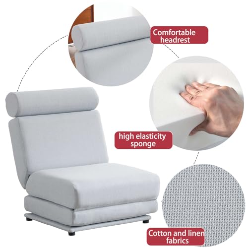 Light Grey-Blue Memory Foam Folding Sofa Bed Z854703