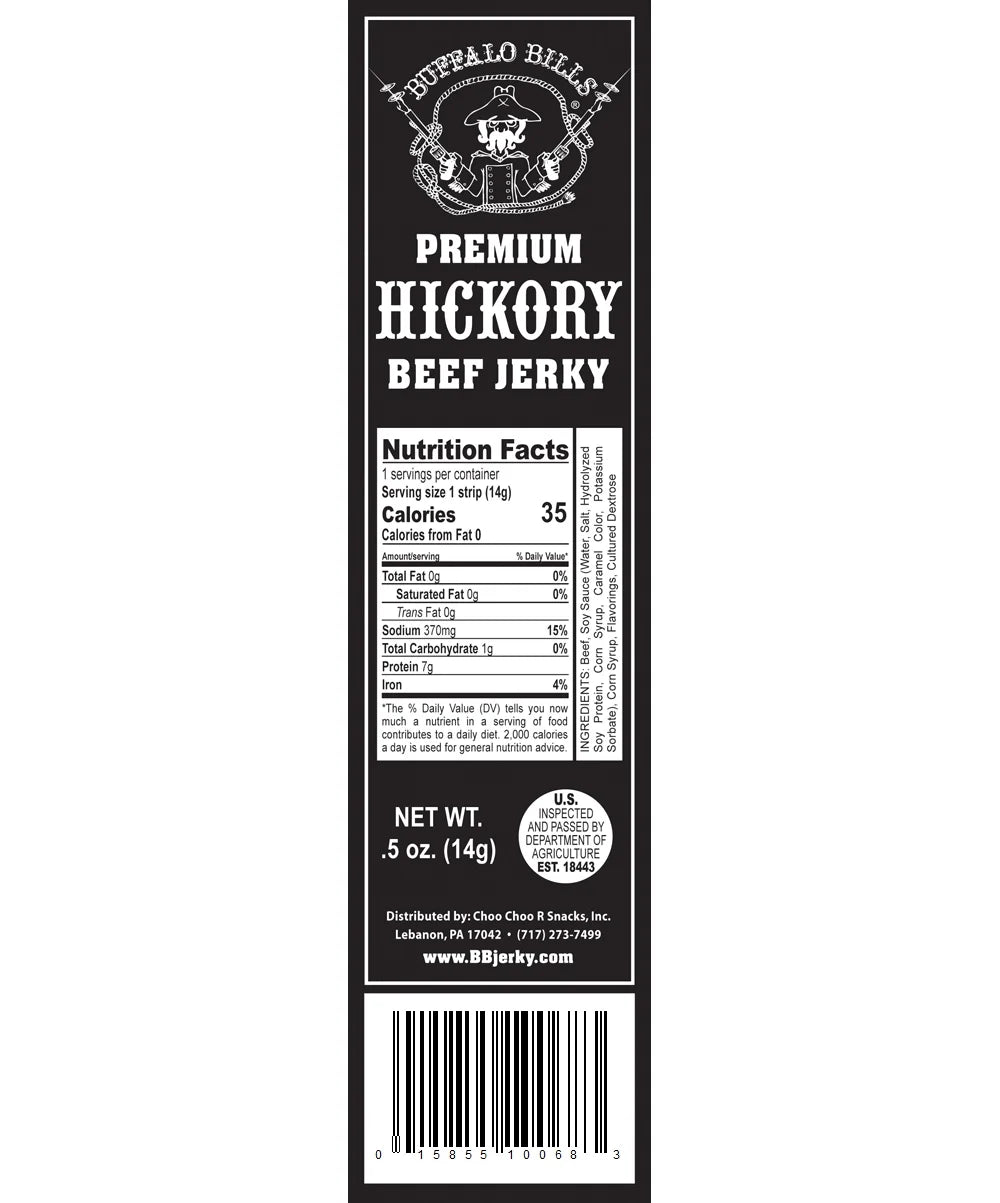 20-ct Premium Hickory Beef Jerky Wrapped Strips E437