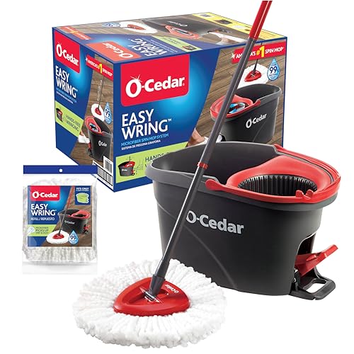 Microfiber Spin Mop, Red, Gray H946573