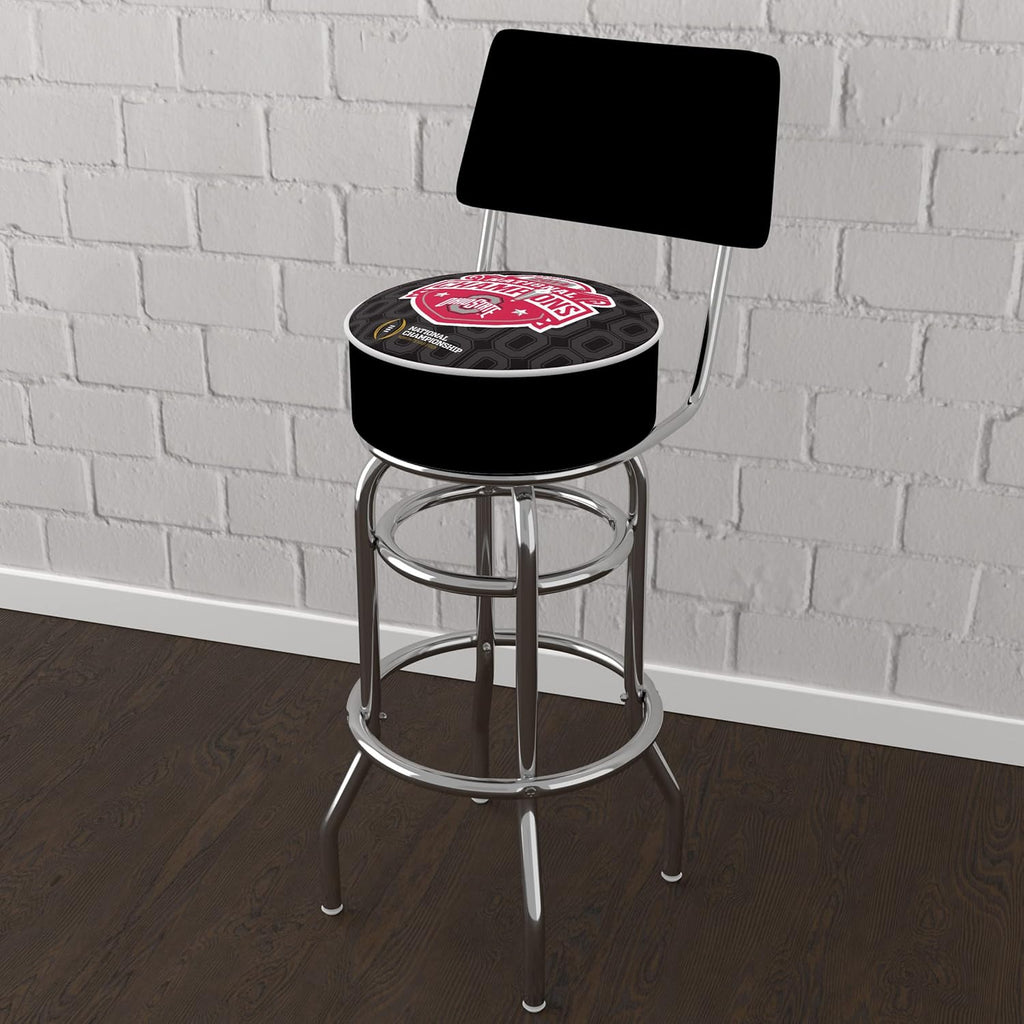 Black Swivel Bar Stool with Foam Padded Seat and Back I43905
