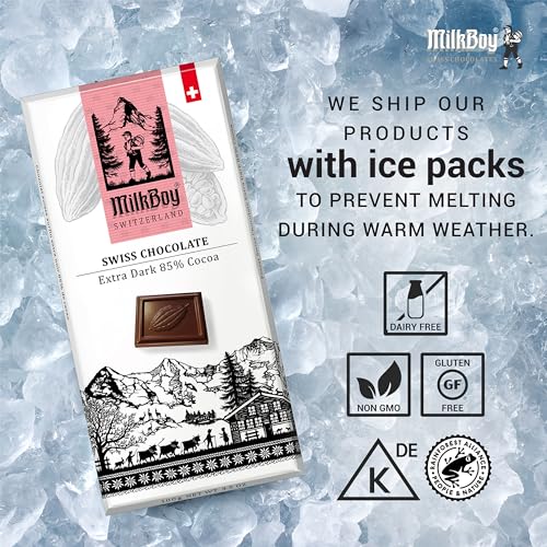85% Cocoa Swiss Dark Chocolate, 3.5 oz, 5 Pack U490