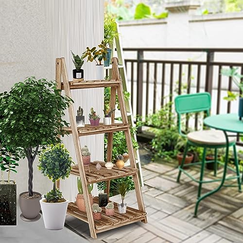 4-Tier Wood Ladder Shelf D7271
