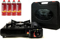 Portable Butane Gas Stove with 4 pack Butane Canister and Carrying Case S84646
