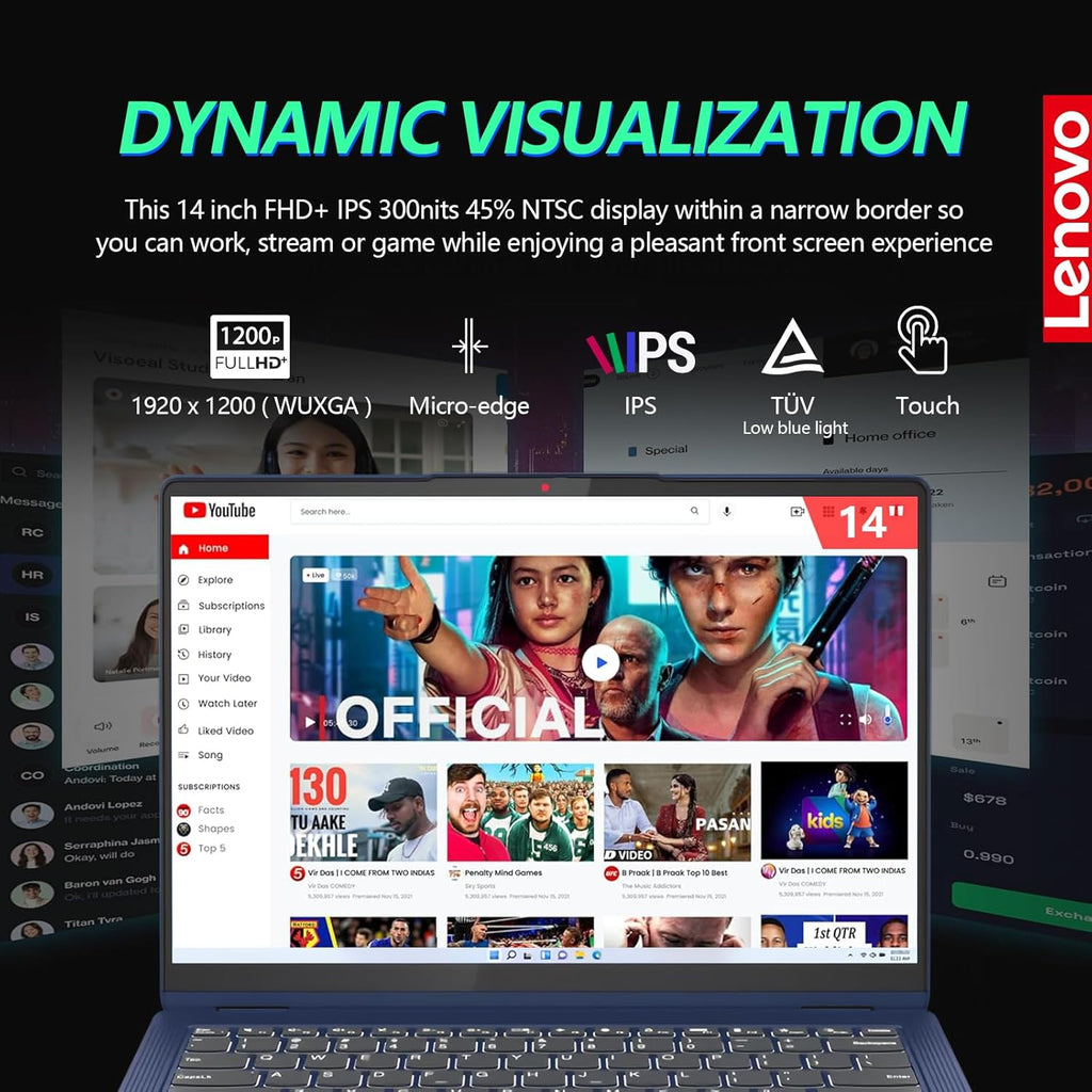 14 Inch FHD Touchscreen 2 in 1 Laptop, Intel Core i5, 16GB RAM 512GB SSD, Windows 11, Backlit Keyboard P28841