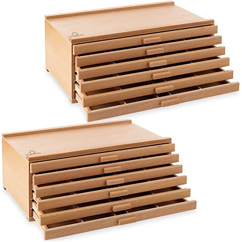 6 Drawer Wooden Artist Storage Supply Box B23112