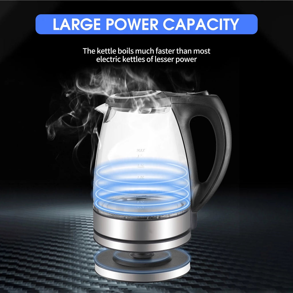 1.7L 1500W Glass Electric Kettle with Auto Shut-Off P27607