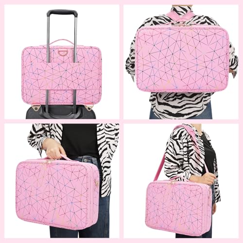 Large Capacity 3 Layers Makeup Case Cosmetic Organizer Brush Bag Barber Train Case M433