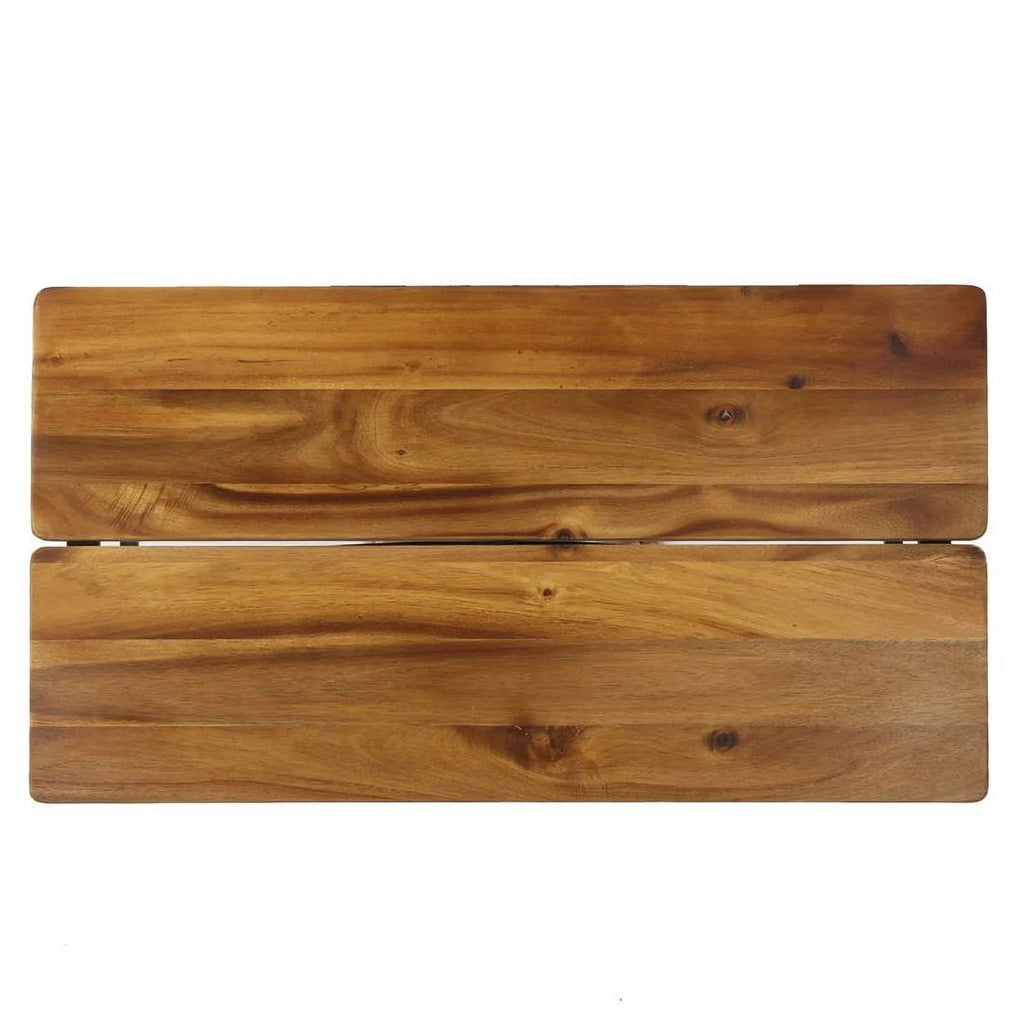 Brown Black Acacia Wood and Iron Coffee Table U689