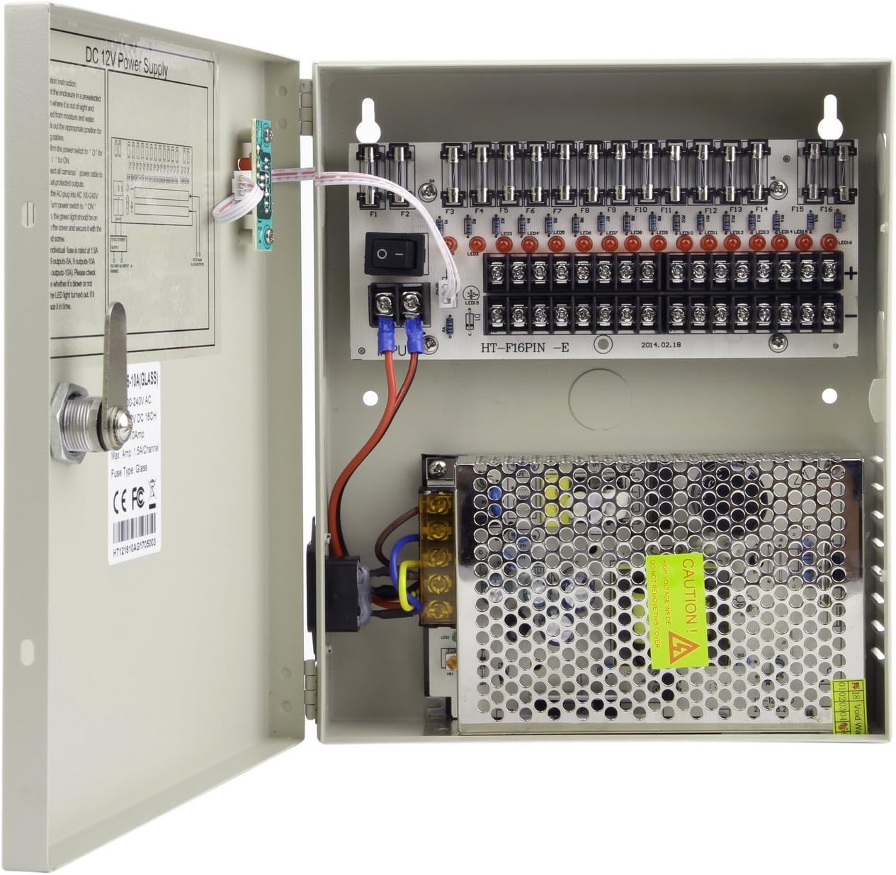 8 Channel 12V DC 5 Amp Distributed Power Supply Box J772