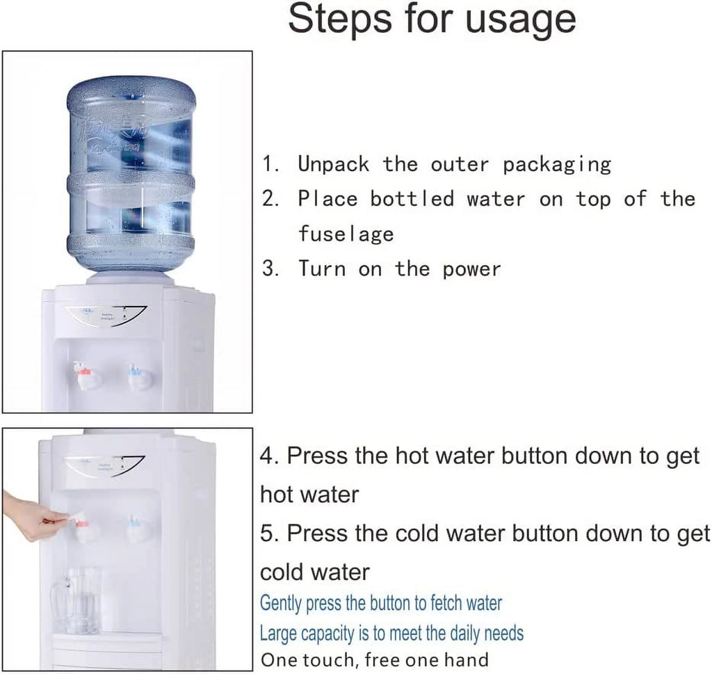 White Hot & Cold 5 Gallon Water Cooler Dispenser with Children Safety Lock X249