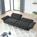 Black Velvet Convertible Sleeper Loveseat Futon Couch Q824266