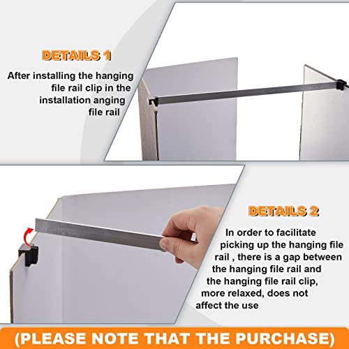8 Pieces PVC Hanging File Rail Clips File Cabinet Rails X8911