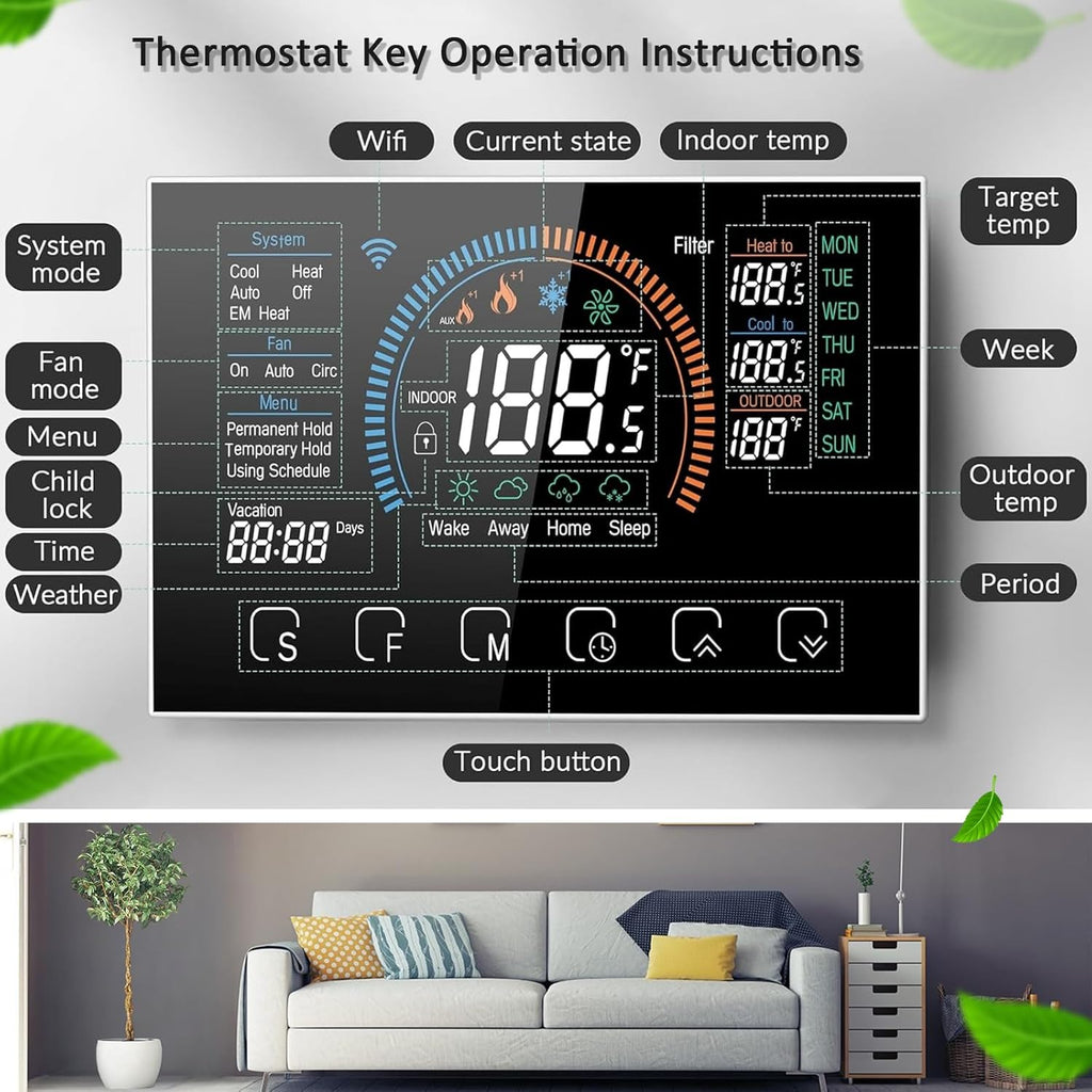 Digital WiFi Thermostat with App and LCD Color Screen R99301