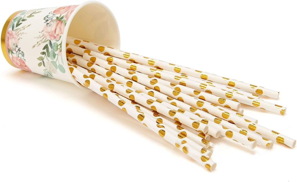 200PCS Floral Paper Plates and Napkins Sets Y593752