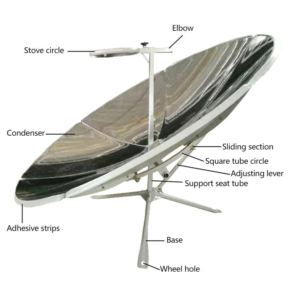 Portable Solar Cooker 150cm Diameter Parabolic Sun Oven L420656