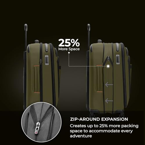 Black 22" Expandable Spinner Softside Luggage O8205