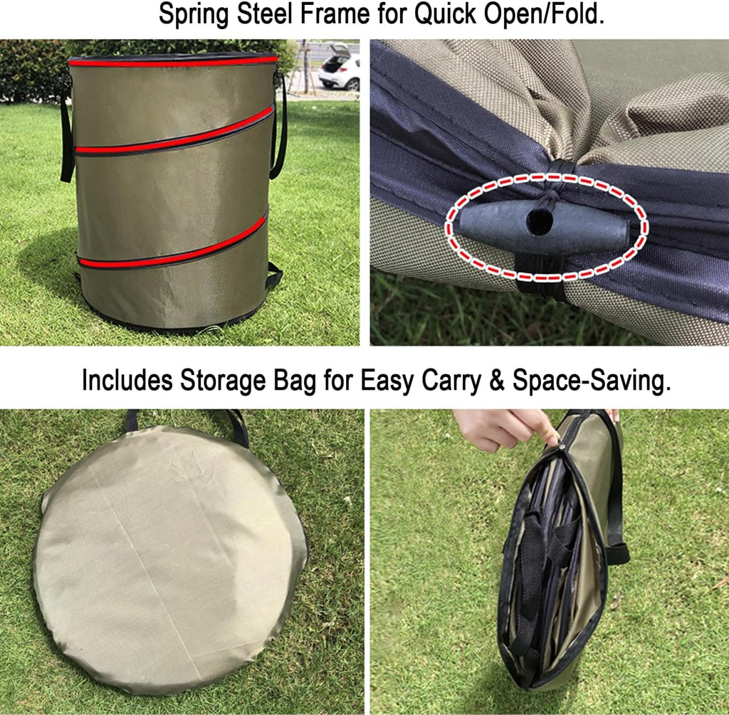 2 Pack 24 Gallon 30 Gallon Pop-Up Reusable Yard Waste Bags D2186